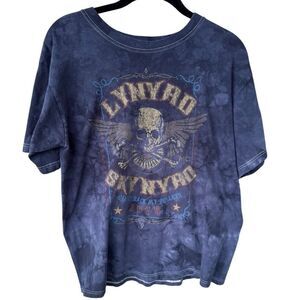 Lynyrd Skynyrd Gimme Back My Bullets Tie Dye Blue 2007 T-Shirt women’s L
